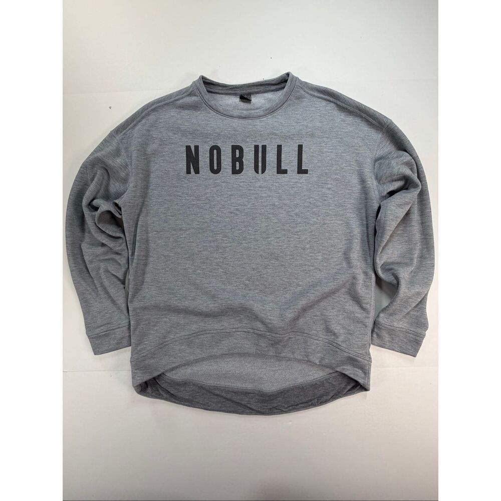 NOBULL Women’s Gray Fleece Crewneck Sweatshirt Pullover Size Small Logo